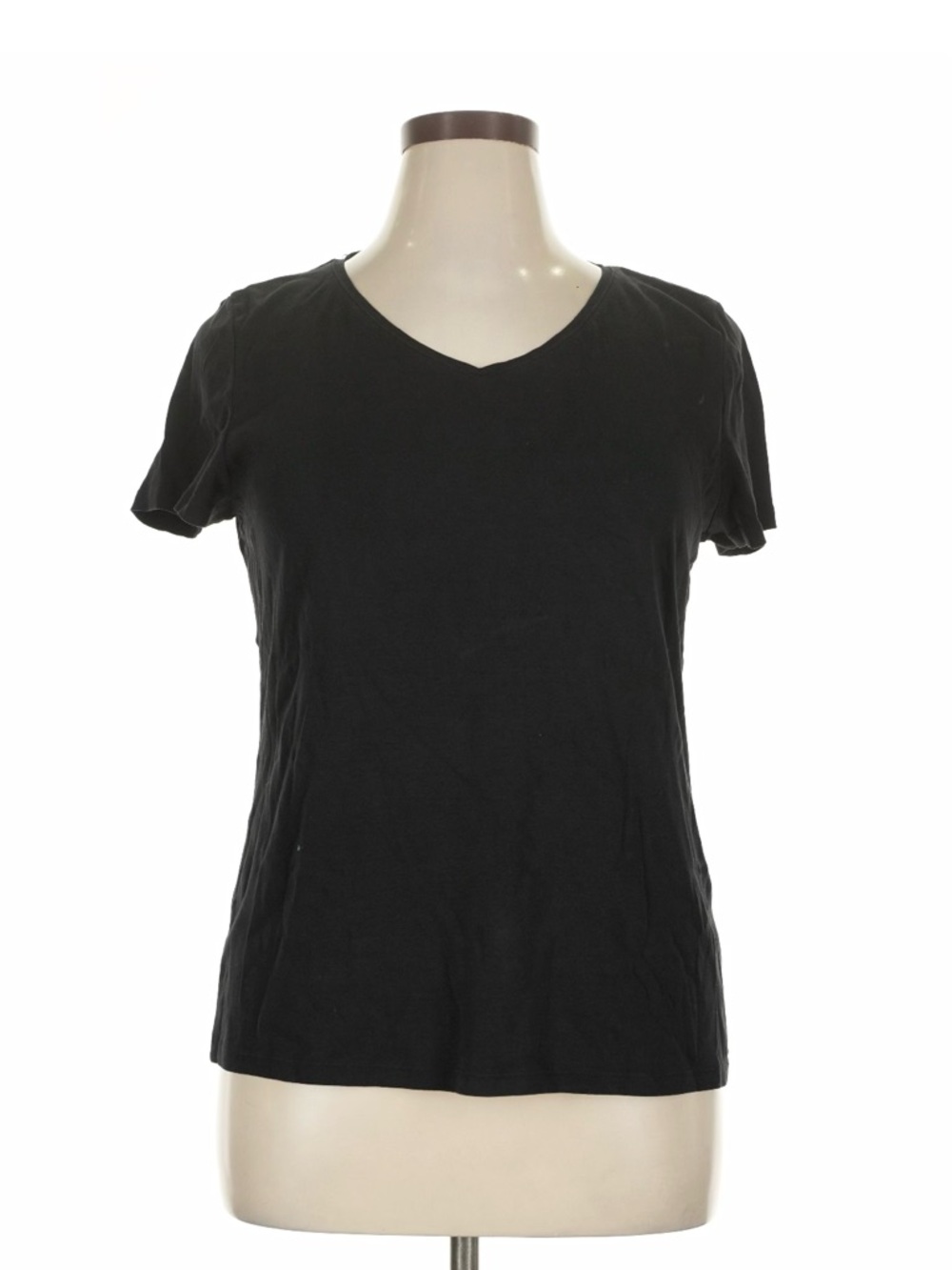 Talbots Black V-Neck Short Sleeve Tee Sz XL